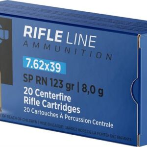 PPU PP739S Rifle Ammo 7.62x39 SP 123gr, 20 Rnd