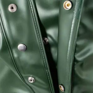 N980j vert manteau de pluie en pvc rabat tempete avec deux rabats superposes et boutons a pressions  300x300