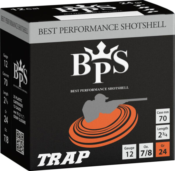 Opplanet bps shotshell 12 gauge 24 grain 7 8 oz 2 25in trap centerfire shotgun ammunition 250 rounds 600x586